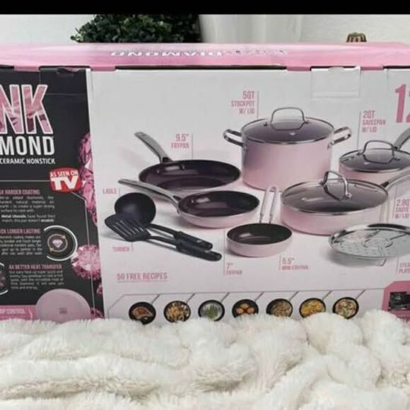 Blue Diamond Healthy Ceramic and Dishwasher Safe 12-Piece Pots and Pans - Picture 3 of 13